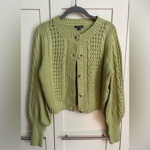 Wild Fable Green Cable Knit Cardigan